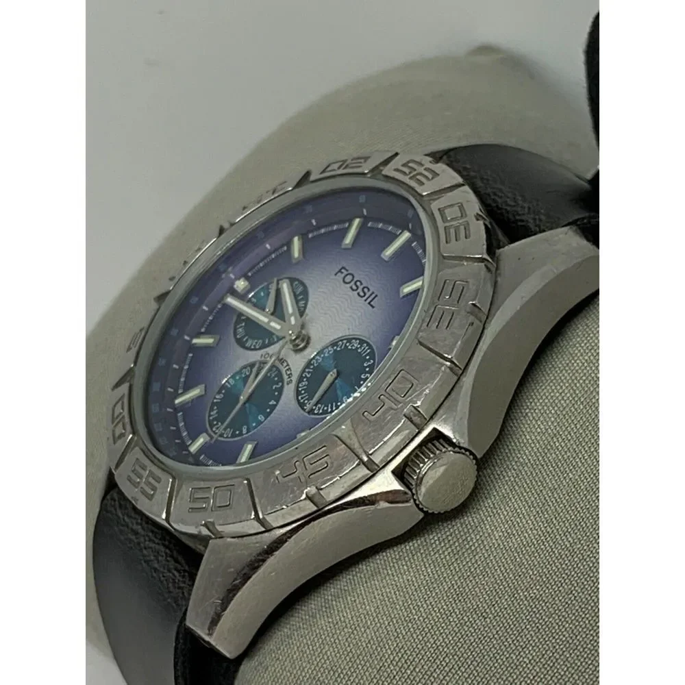 Fossil BQ9240 Chrono Stainless Steel Watch W/ Custom Nato Band FR52